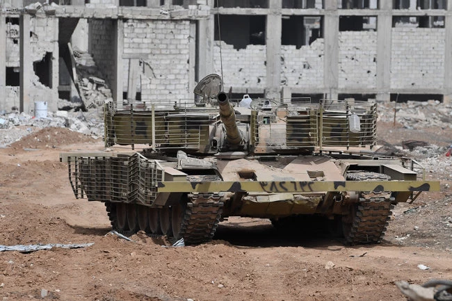 Xe tăng chiến đấu chủ lực T-72M1 Adra của Quân đội chính phủ Syria. Ảnh: Topwar.
