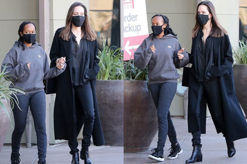 Angelina Jolie thân mật nắm tay con gái nuôi đi mua sắm, lên đồ đơn giản mà vẫn 'chất phát ngất'