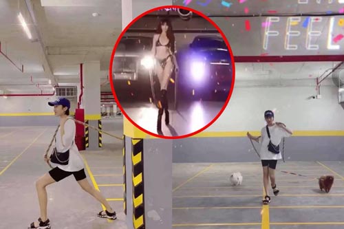 Diệu Nhi 'lầy lội' làm clip dưới hầm xe giống Ngọc Trinh