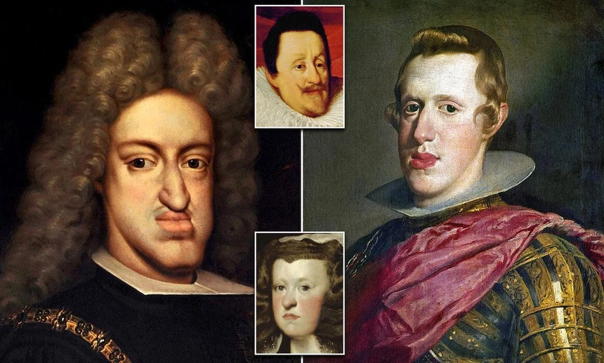 Chiếc hàm bạnh, nhô ra kèm theo mũi dài, môi dưới trề là đặc điểm của nhiều thành viên gia tộc Habsburg. Ảnh: Independent.