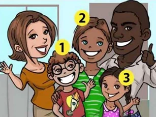 Câu đố 3 giây: Theo bạn, đứa trẻ nào là con nuôi của gia đình trong tranh?