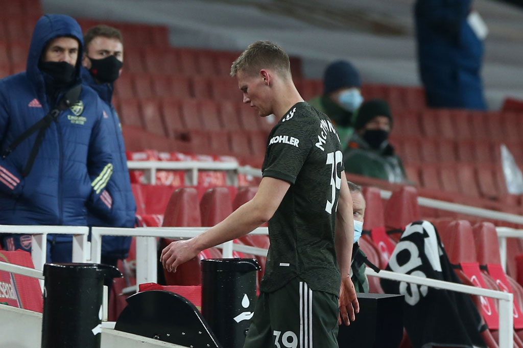 McTominay rời sân ở trận gặp Arsenal vì lý do hy hữu