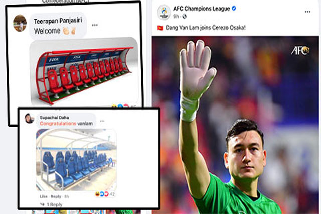 Fan Thái Lan tấn công trang AFC, J.League để đả kích Văn Lâm