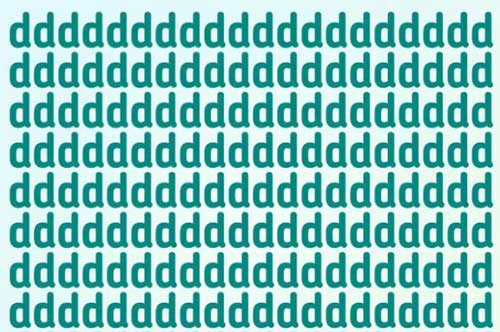 Thách thức thị giác 10 giây: Đố bạn tìm ra chữ khác “đứng nhầm chỗ” trong bảng toàn chữ cái d