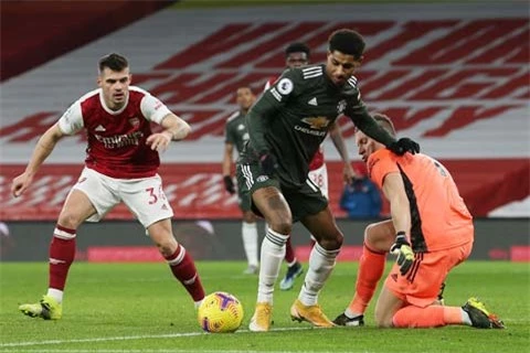 Bị Arsenal cầm hòa, Marcus Rashford và đồng đội không thắng 3/4 trận gần nhất tại Premier League