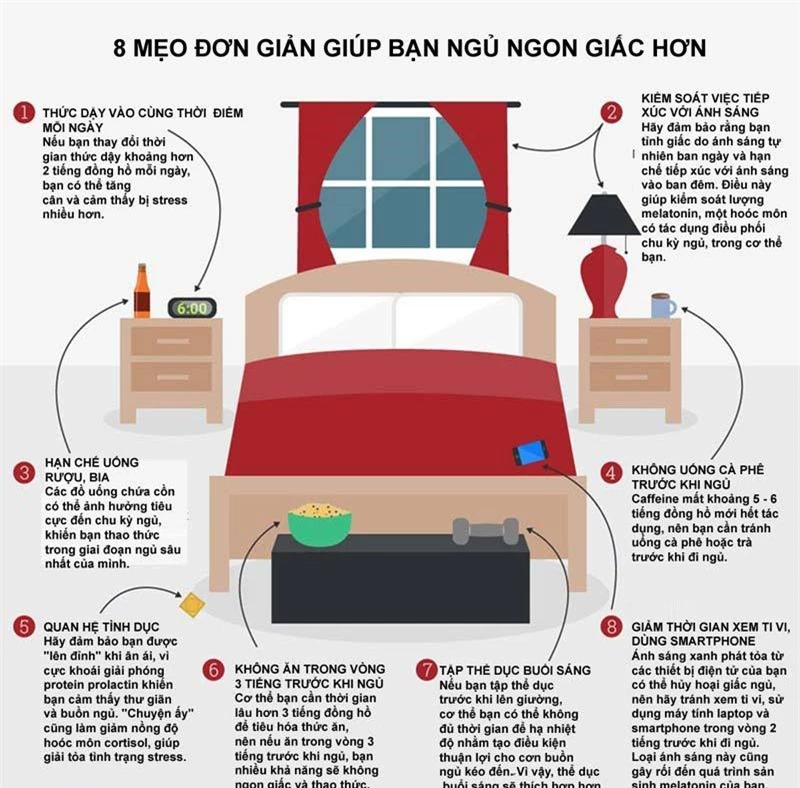 8 mẹo đơn giản giúp bạn ngủ ngon giấc hơn