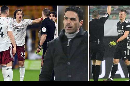 David Luiz biến Arsenal thành Vua thẻ đỏ, Arteta bất mãn trọng tài