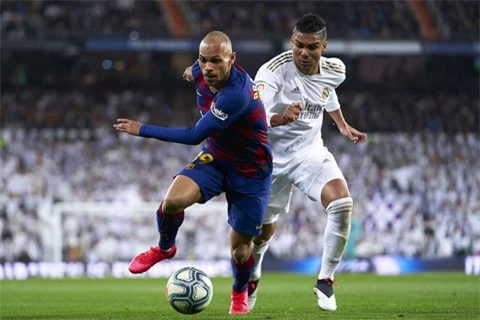 Martin Braithwaite (trái) đã chơi rất tốt bên cạnh Messi và cả những khi lĩnh xướng hàng công Barca thay Messi