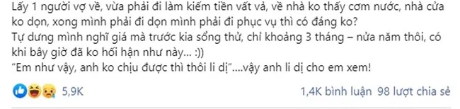 Lấy phải vợ siêu lười biến căn nhà thành bãi rác, suốt ngày dọa ly hôn, người đàn ông nhất quyết đưa ra &quot;cú chốt&quot; khiến vợ trở tay không kịp - Ảnh 1.