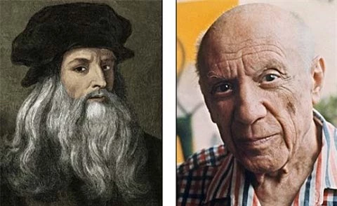 Hai họa sĩ thiên tài Leonardo DaVinci (trái) và Pablo Picasso (phải) đều mắc chứng bệnh khó đọc, viết