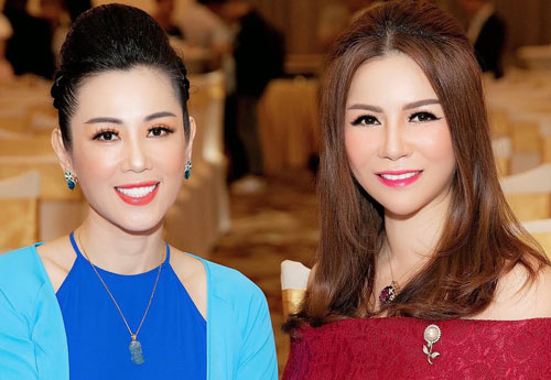 Hoa hậu Bùi Thị Hà đọ dáng cùng Vi Thị Đông