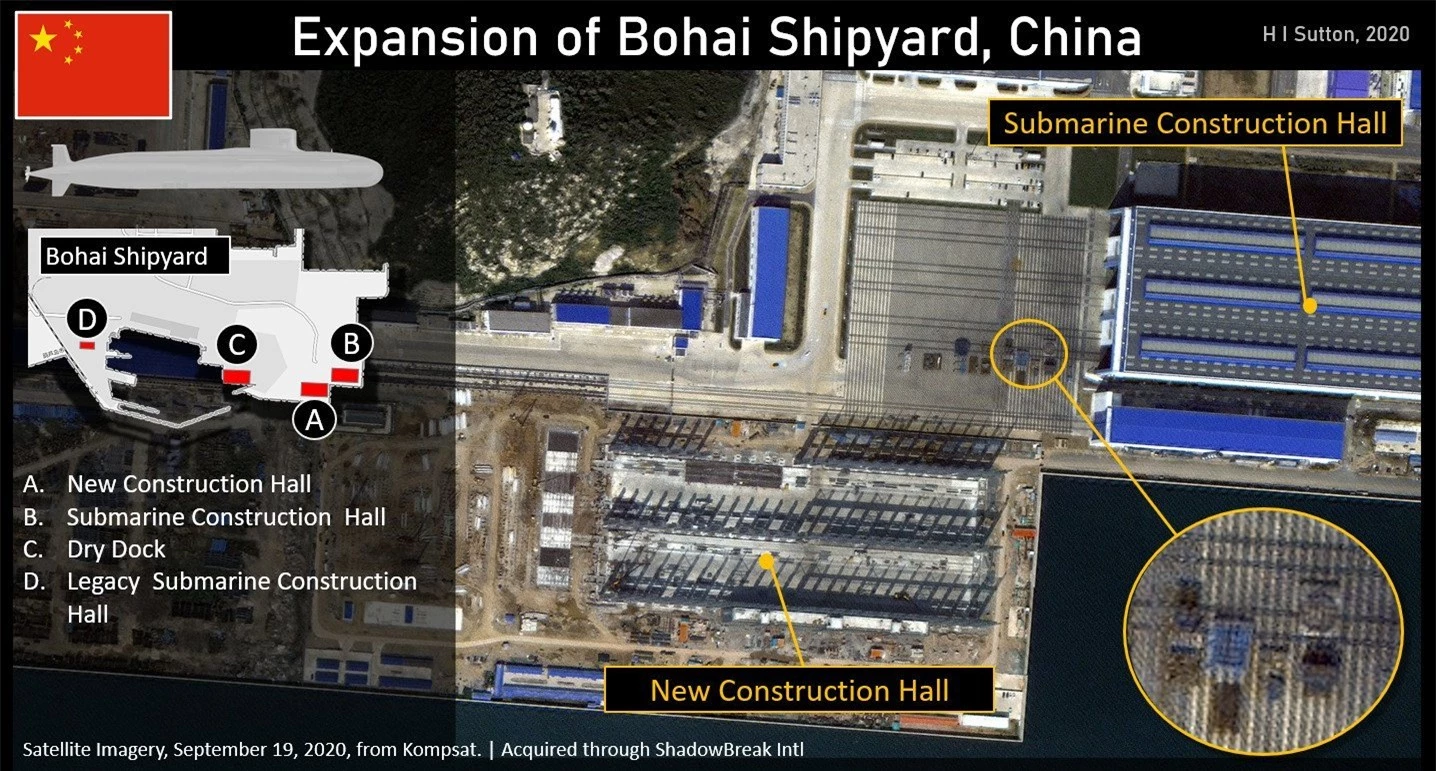 Rò rỉ hình ảnh đầu tiên về tàu ngầm hạt nhân mới của Trung Quốc
