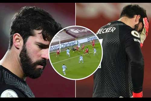 Alisson trở thành 'Karius đệ nhị' trong ngày Liverpool thua thảm Man City