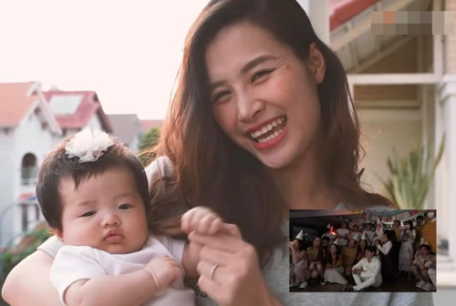 Con gái Đông Nhi gây thích thú với gương mặt "không cảm xúc" khi mẹ chúc mừng sinh nhật bố Ông Cao Thắng