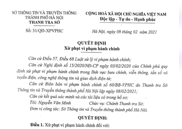 Quyết định xử phạt hành chính đối với người đăng tin sai về Covid-19 lên mạng xã hội. Quyết định xử phạt hành chính đối với người đăng tin sai về Covid-19 lên mạng xã hội.