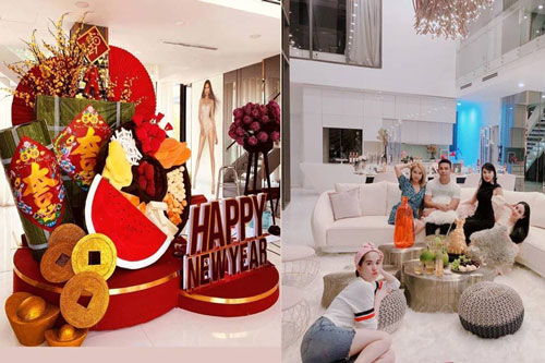 Trước thềm năm mới, Ngọc Trinh trang trí Tết hoành tráng cho căn biệt thự 50 tỷ đồng