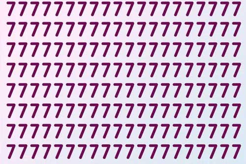 Thách thức thị giác: Trong 3 giây, bạn hãy tìm nhanh chữ số khác giữa “biển” số 7