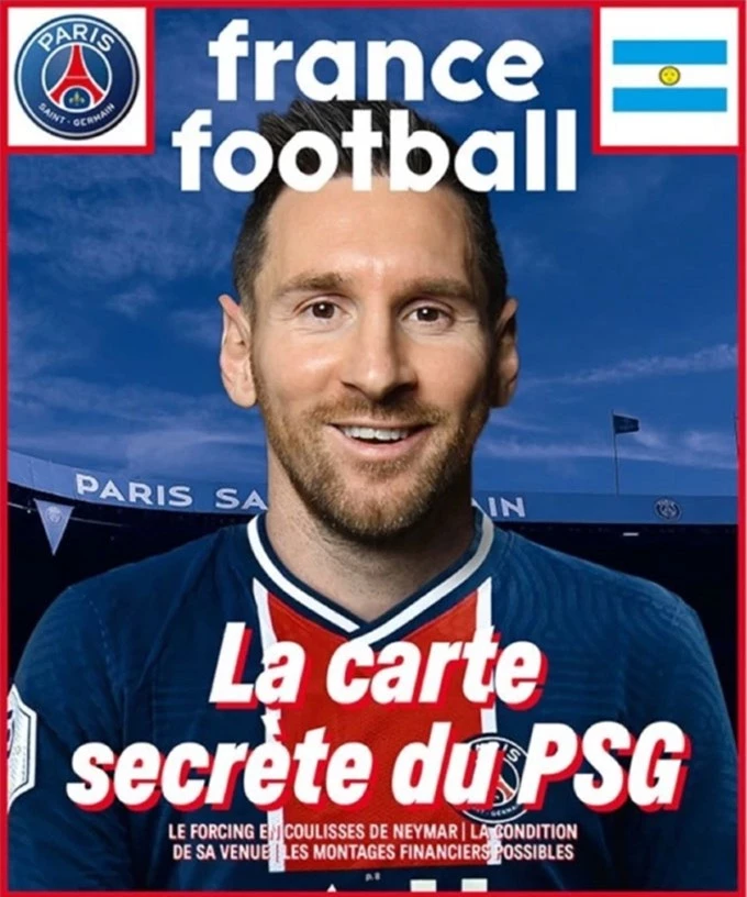 Messi xuất hiện trên trang bìa tạp chí France Football
