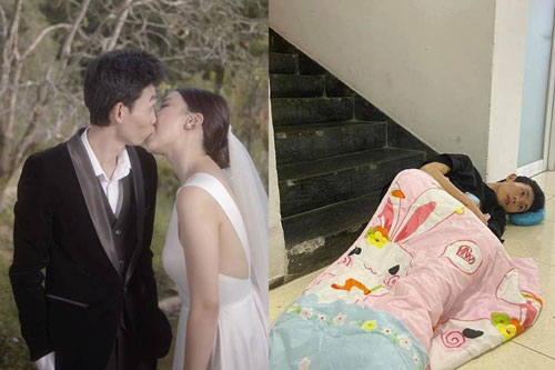 Hồng Thanh đăng ảnh hôn tình tứ bạn diễn, bạn gái DJ Mie hài hước cho ngủ ngoài hành lang