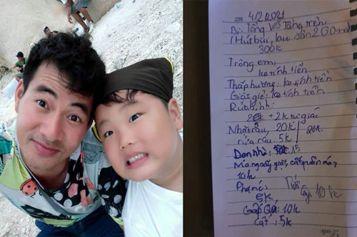 Bi Béo - con trai Xuân Bắc: Phụ mẹ việc nhà 1 ngày ghi bill thanh toán lên đến gần 400 nghìn