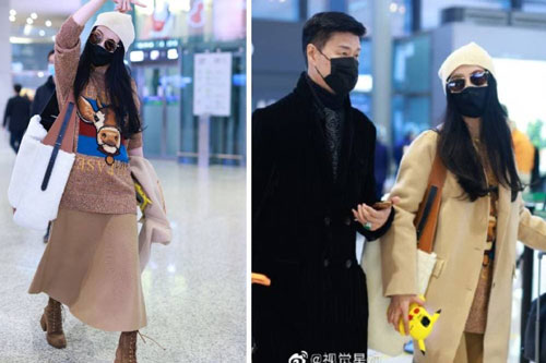 Bố con Phạm Băng Băng gây náo loạn sân bay vì diện mạo nổi bật, lên đồ quá chất