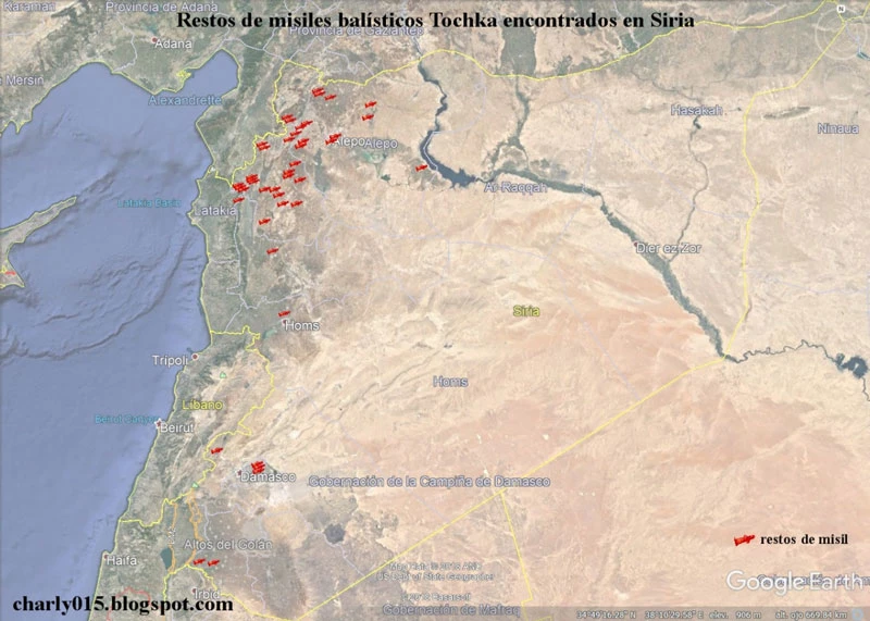 Quân đội Syria tấn công bằng 50 tên lửa chiến thuật Tochka-U
