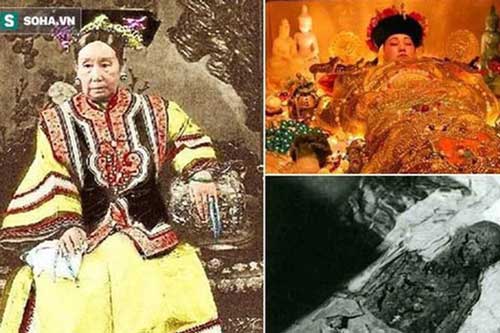 Di thể thảm hại của Từ Hi Thái hậu sau khi bị bè lũ trộm mộ Tôn Điện Anh vũ nhục