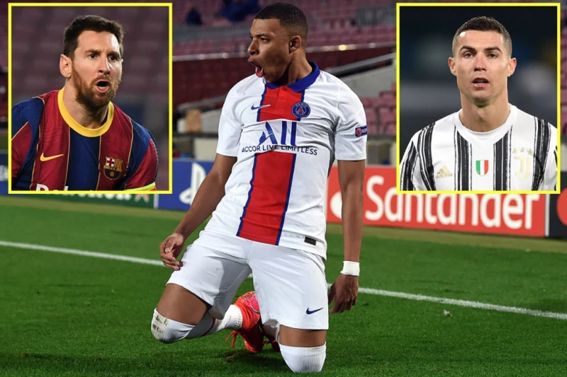 Griezman tin Mbappe (giữa) sẽ sớm theo kịp đẳng cấp của Messi và Ronaldo (phải).