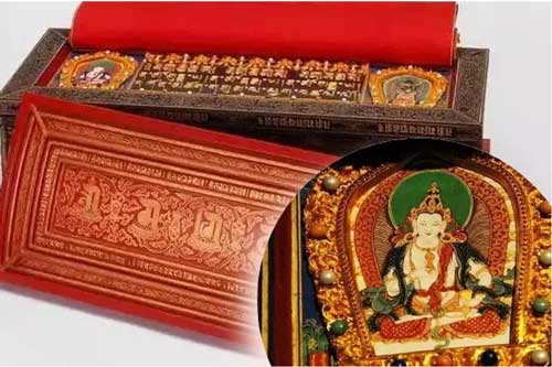 Chiêm ngưỡng món quà mừng thọ vua Càn Long dâng tặng mẫu thân: Bộ Kinh Phật dát vàng, khảm 10.000 viên đá quý