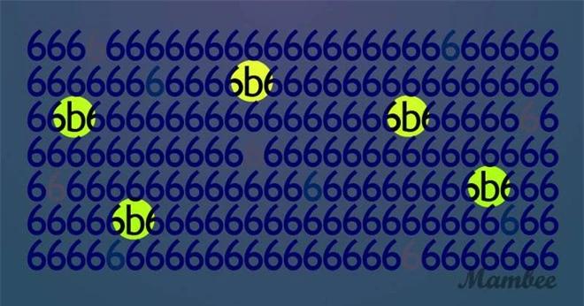 Thách thức thị giác 5 giây: Đố bạn tìm ra 5 chữ b trong bảng toàn số 6 - Ảnh 2.