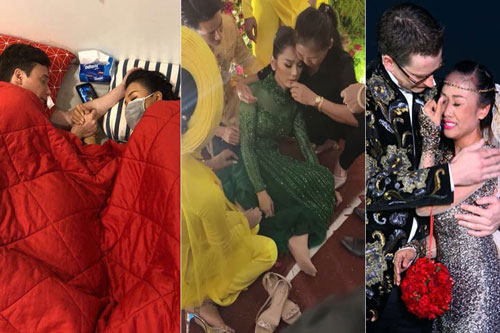 Sao Việt đổ bệnh vì việc cưới hỏi: Lâm Khánh Chi ngất 'tại trận'; Vợ chồng Hoàng Oanh đồng loạt sốt cao