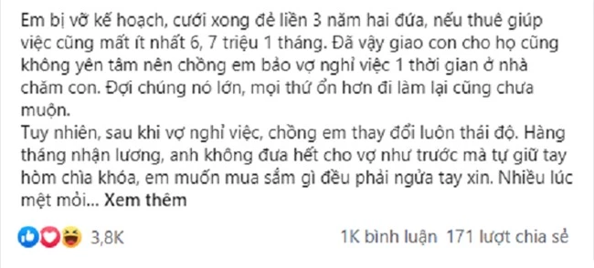 Vừa ngồi xuống mâm, chồng đã bảo &quot;cần gì ăn ngày đủ 3 bữa&quot;, vợ chấp nhận nhịn đói đứng lên nhưng chỉ 1 tuần sau cô khiến anh phải tê tái cõi lòng - Ảnh 1.