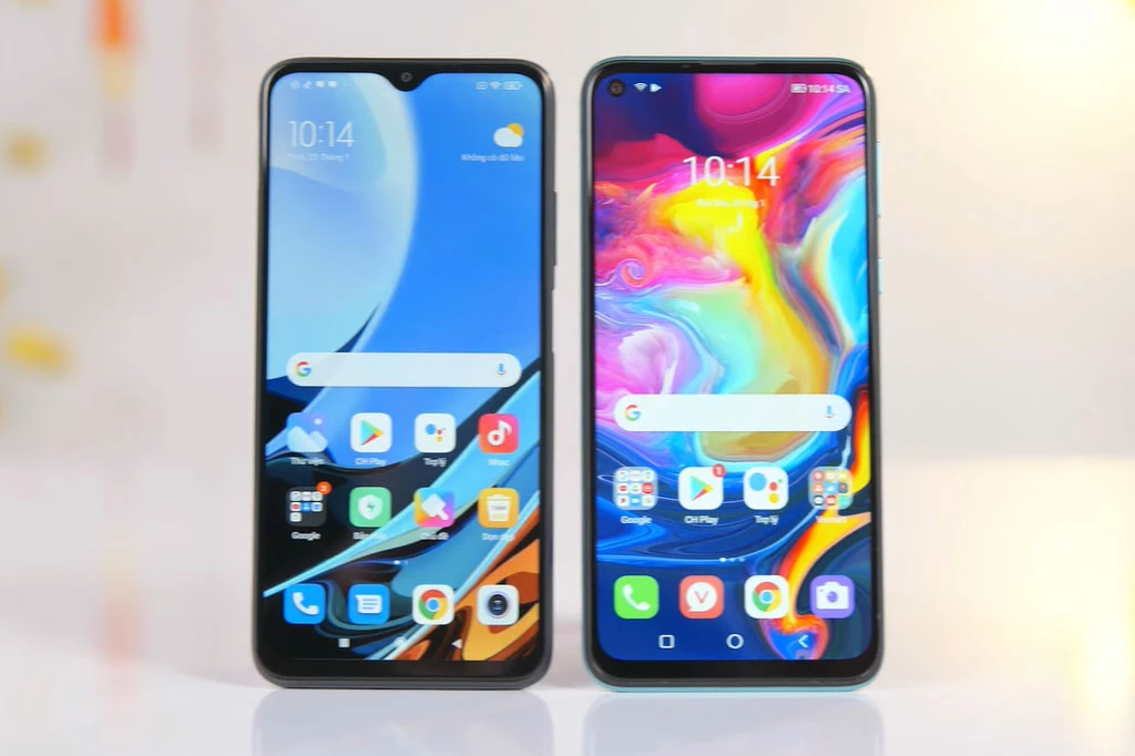 Xiaomi Redmi 9T và Vsmart Joy 4 (phải).