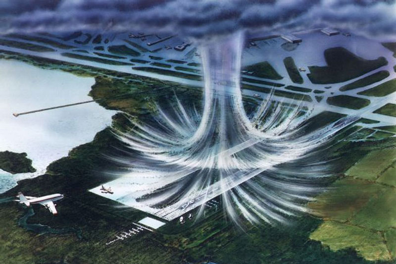 Đám mây lục giác tạo bom không khí trên bầu trời Tam giác quỷ Bermuda