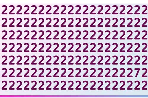 Thách thức thị giác: Đố bạn trong 2 giây tìm nhanh ra chữ số khác biệt