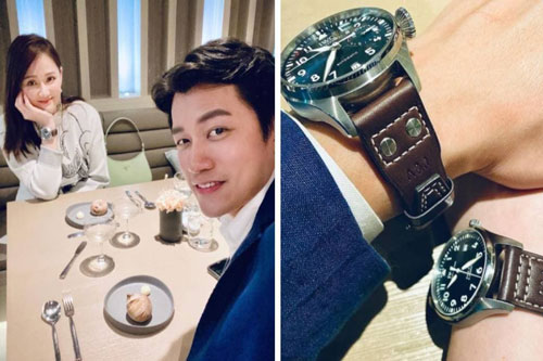 Trần Kiều Ân và 'phi công trẻ' đeo đồng hồ đôi trị giá hơn nửa tỷ đồng, gián tiếp trả lời cho tin đồn mang thai