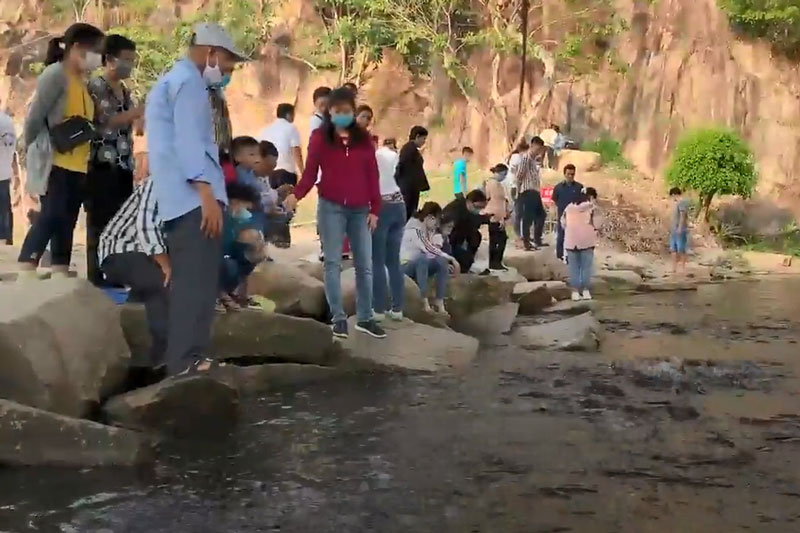 Clip: Hàng ngàn con cá trê đen nổi đặc kín mặt hồ ở An Giang