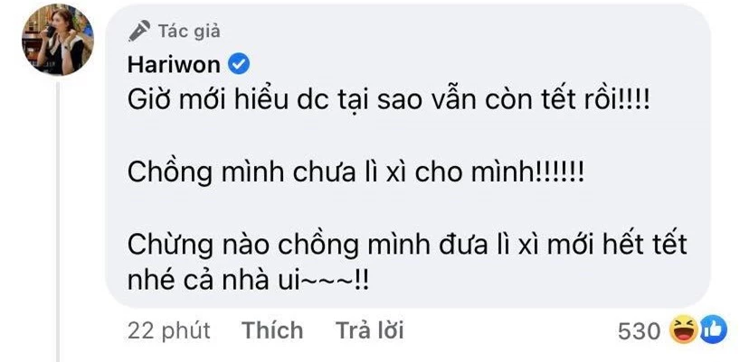 Hari Won than thở khi phải đi làm lại sau Tết nhưng mục đích chính vẫn là để nhắc khéo Trấn Thành quên một điều - Ảnh 2.