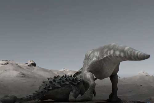 Cip: Đoạn phim 3D mô phỏng trận đại chiến giữa khủng long Tarbosaurus và khủng long Ankylosaurus