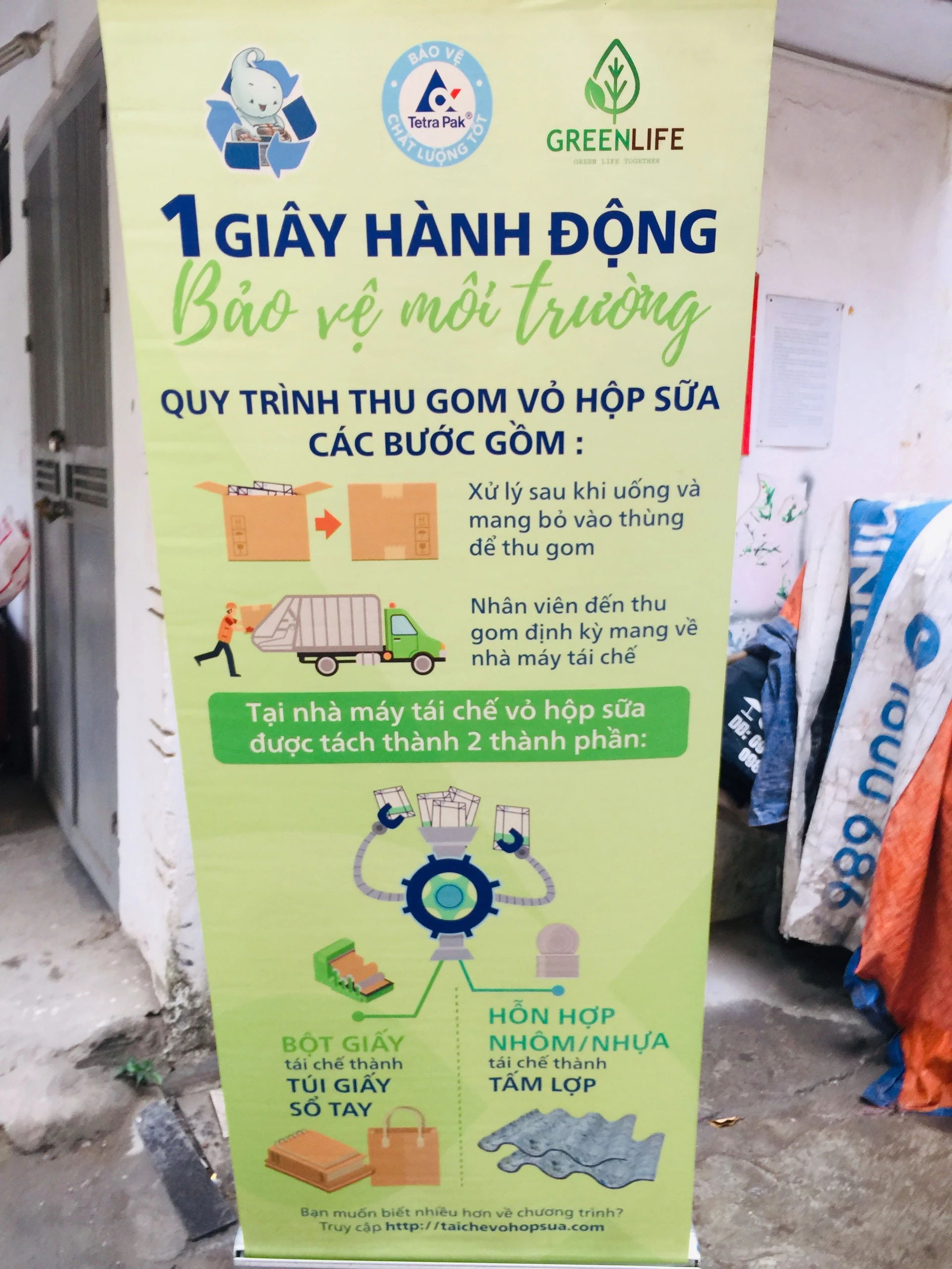 Các bước thu gom vỏ hộp sữa được Green Life hướng dẫn cụ thể.