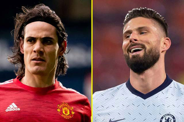 Giroud vs Cavani: 2 'củ gừng già' tăng gia vị đậm đà cho đại chiến Chelsea vs MU
