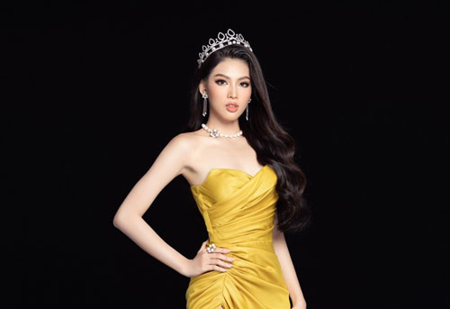 Gam màu vàng sang chảnh đích thị là màu 'phong thuỷ' của Á hậu Ngọc Thảo ở Miss Grand 2020