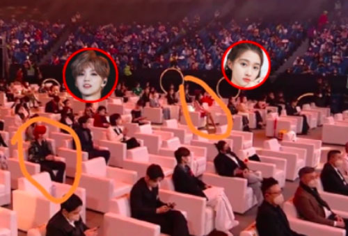 “Bơ nhau” tại Đêm hội Weibo nhưng Lộc Hàm lại bị bắt gặp đưa mắt nhìn lén Quan Hiểu Đồng