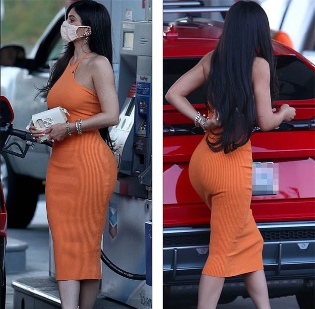 Em út nhà Kardashian mặc bó sát tôn dáng đồng hồ cát ở trạm xăng - ảnh 6
