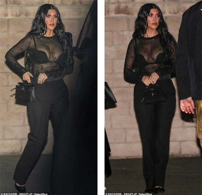 Kourtney Kardashian mặc áo xuyên thấu ‘có như không' - ảnh 1
