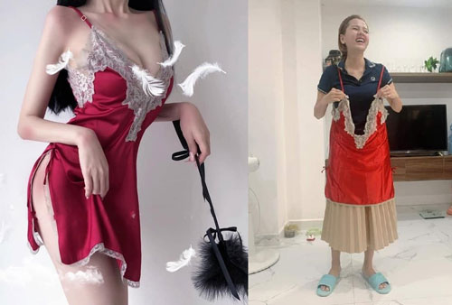 Mua váy ngủ gợi cảm, cô gái khiến dân mạng cười bò khi nhận hàng không khác gì tạp dề