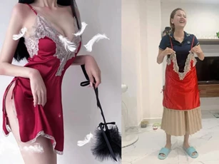 Mua váy ngủ gợi cảm, cô gái khiến dân mạng cười bò khi nhận hàng không khác gì tạp dề
