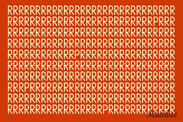 Thách thức thị giác 15 giây: Đố bạn tìm ra 4 chữ P trong bảng chữ R