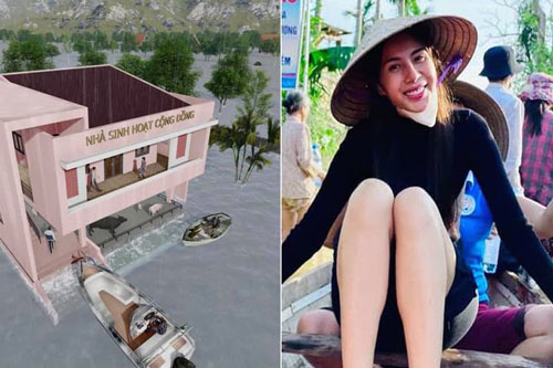Thủy Tiên công bố hình ảnh xây dựng 10 nhà chống lũ cho bà con miền Trung