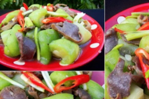Làm món lòng vịt, gà xào mướp giòn mát cho bữa cơm ngày nắng nóng ai cũng ghiền